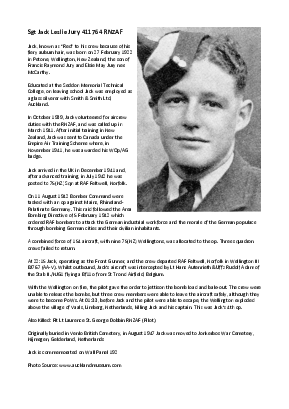 A preview of a PDF biography for Jury, Jack Leslie